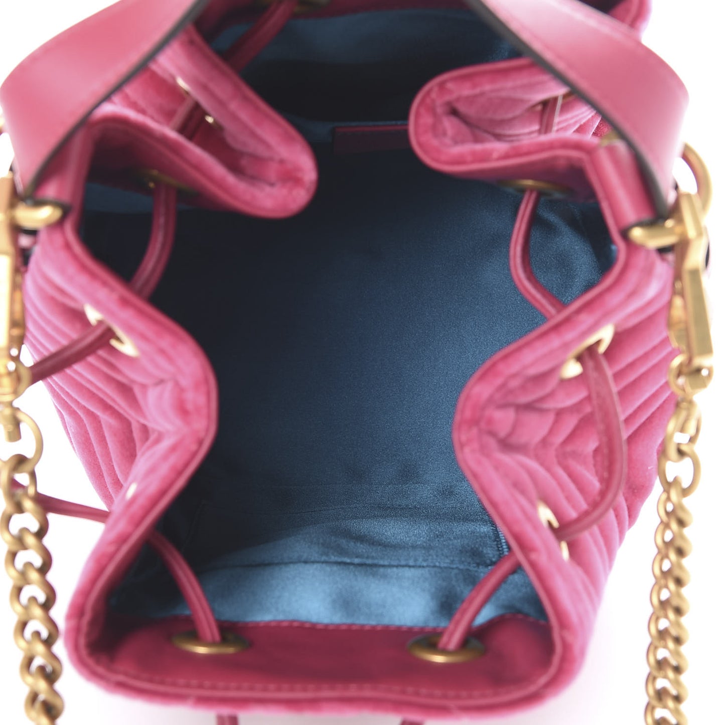 Velvet Matelasse GG Marmont Bucket Bag Light Raspberry Rose
