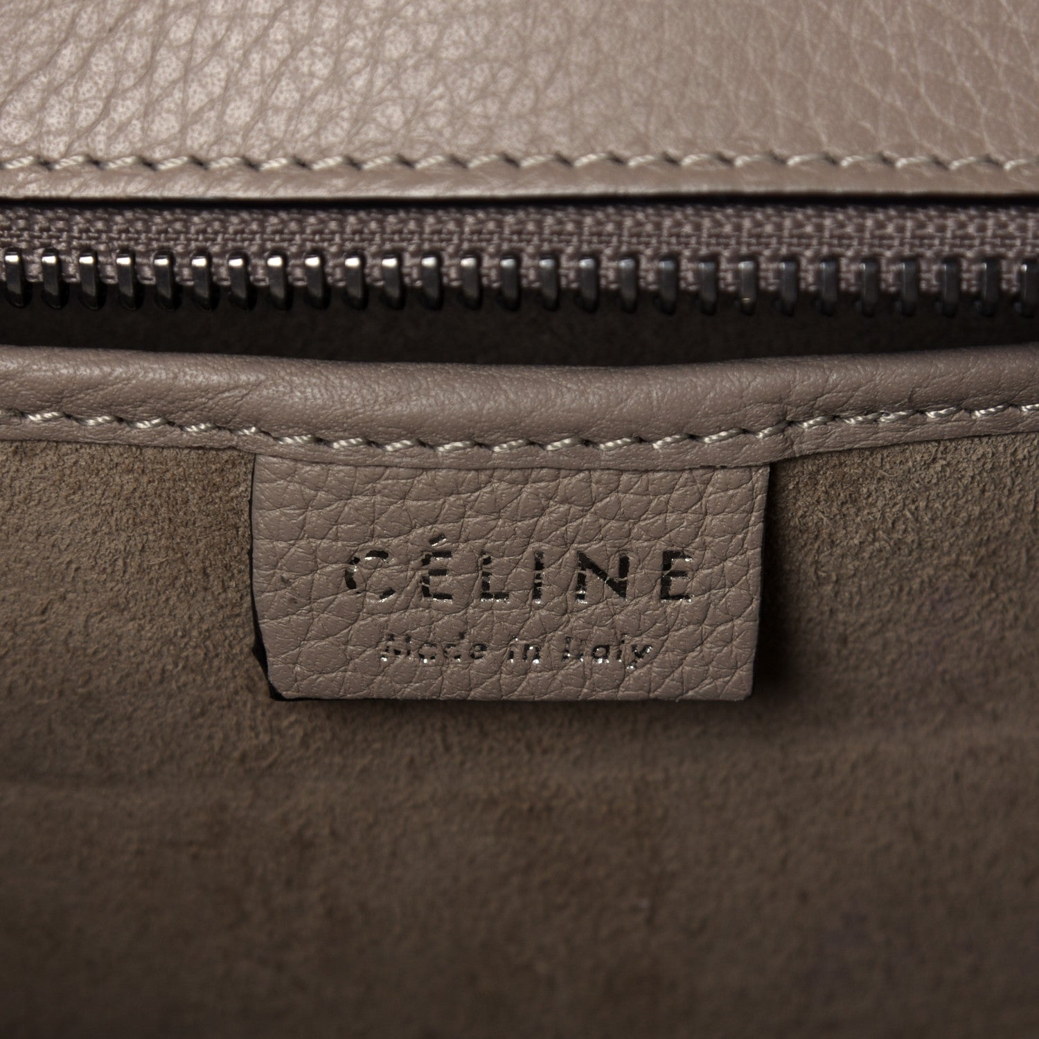 Celine Drummed Calfskin Nano Luggage Dune 6 of 11