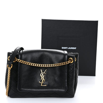Saint Laurent Lambskin Quilted Monogram Mini Nolita Black 12 of 12