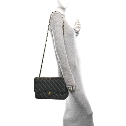 Chanel Caviar Quilted Jumbo Double Flap Black 2 of 12