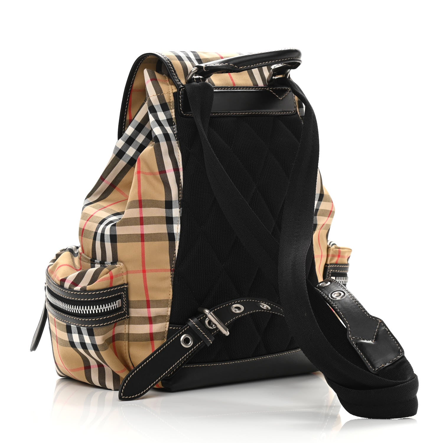 Burberry Nylon Vintage Check Medium Rucksack Backpack Antique Yellow 3 of 10