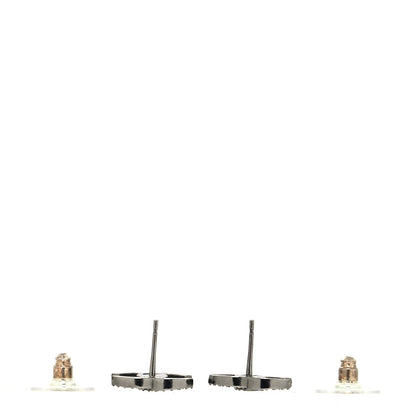 Chanel Ruthenium Crystal CC Earrings Silver 3 of 4
