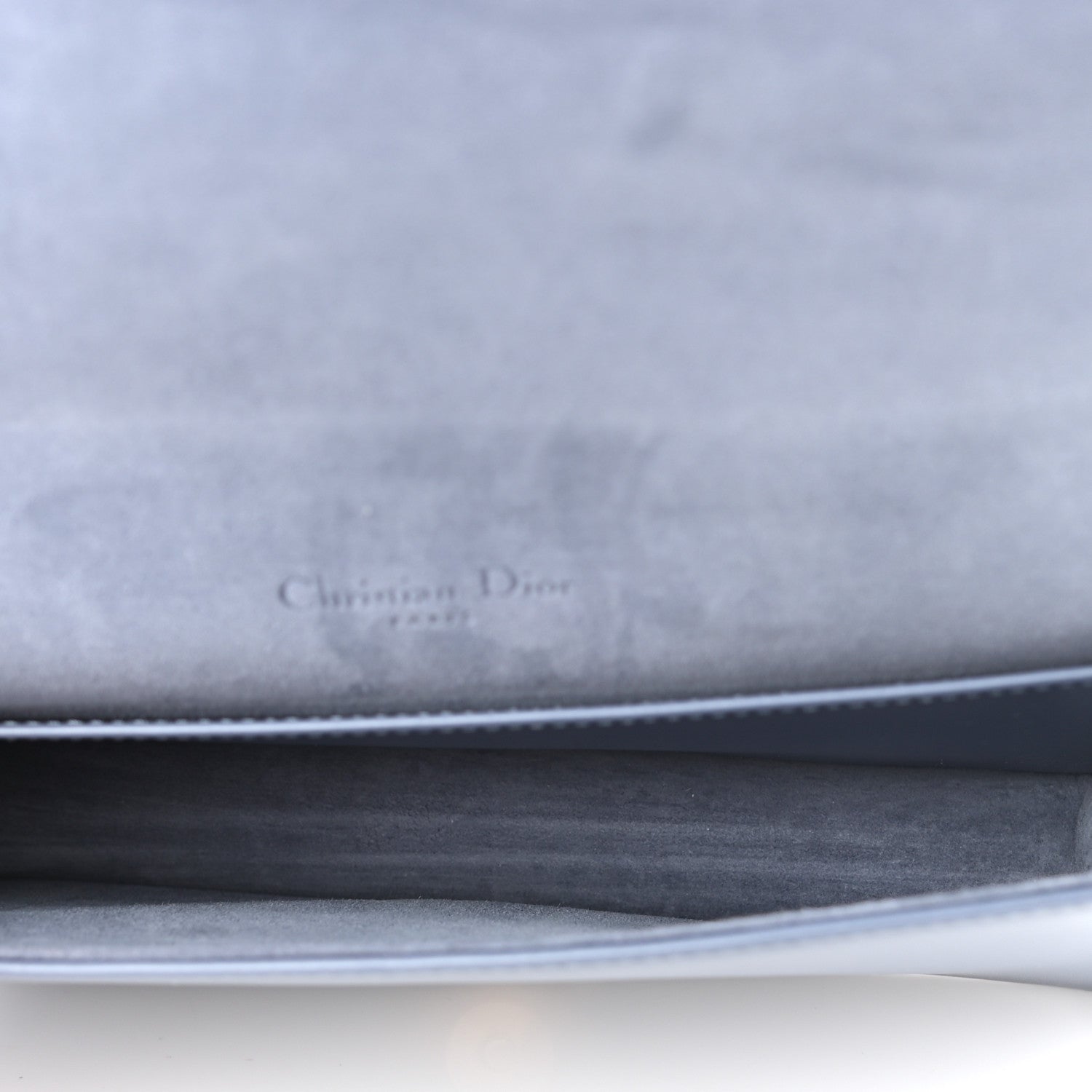 Christian Dior Calfskin Cannage Diamond Lady Dior Chain Wallet Blue 10 of 21