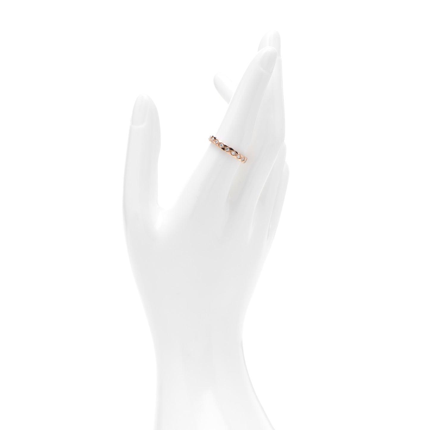 18K Beige Gold Diamond Mini Coco Crush Ring 55 7.25