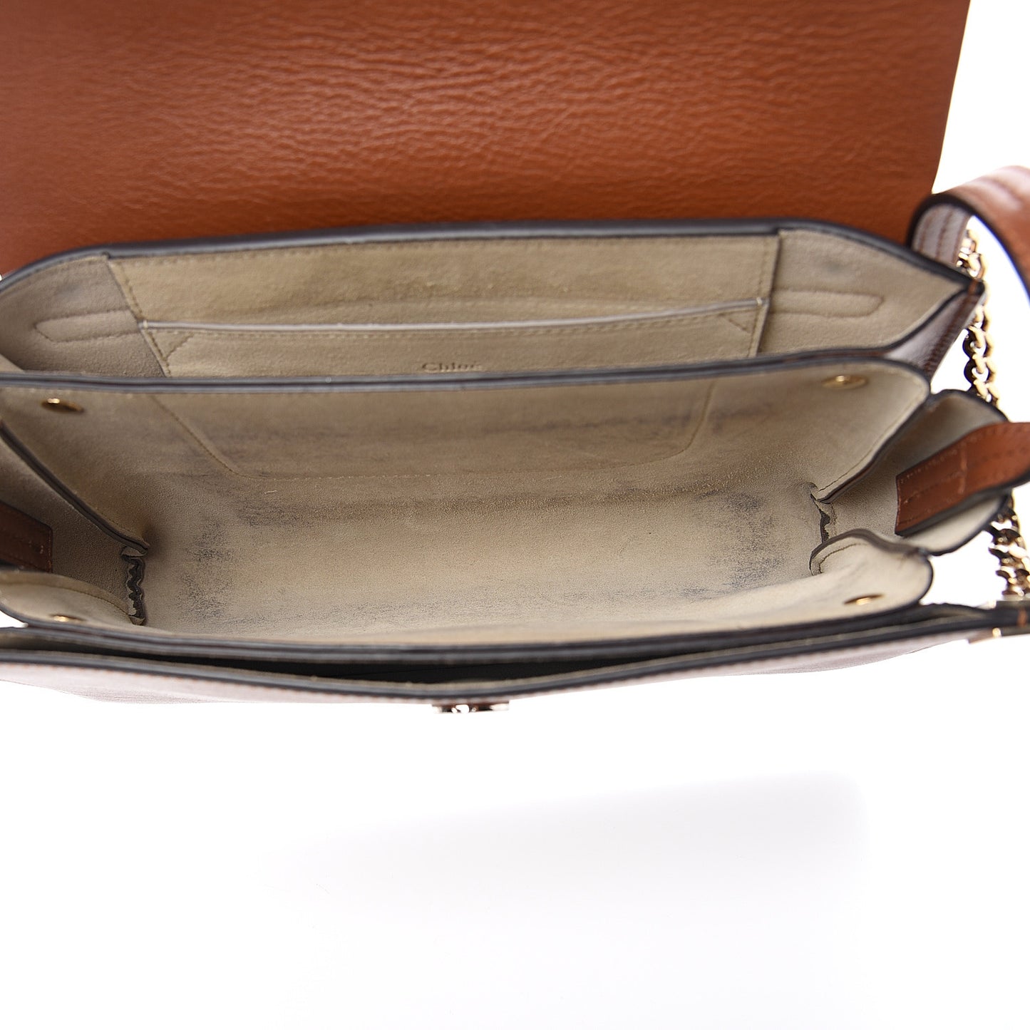 Suede Calfskin Small Faye Shoulder Bag Tobacco