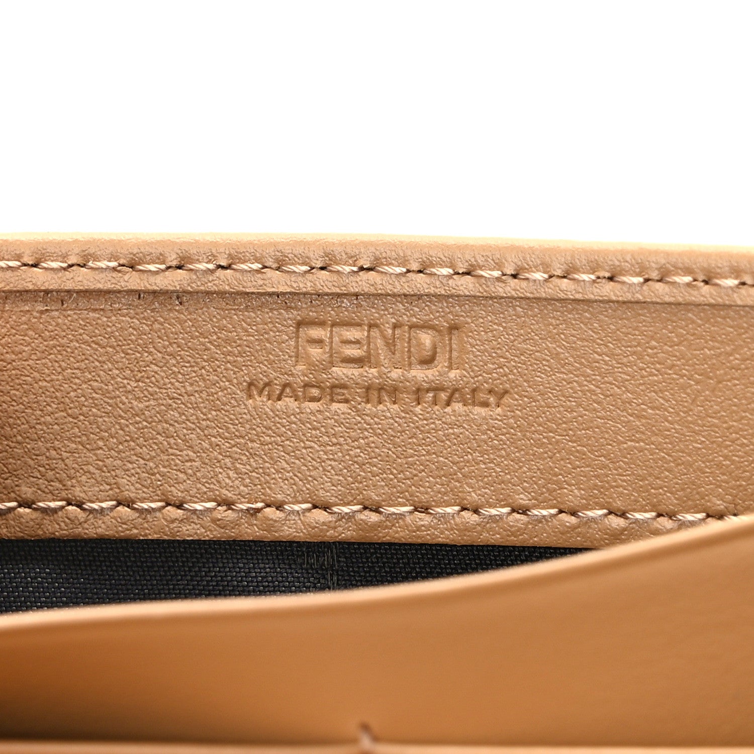 Fendi Vitello Soft F is Fendi Bi-Color FF 1974 Embossed Continental Envelope Wallet On Chain Miele Scuro 6 of 10