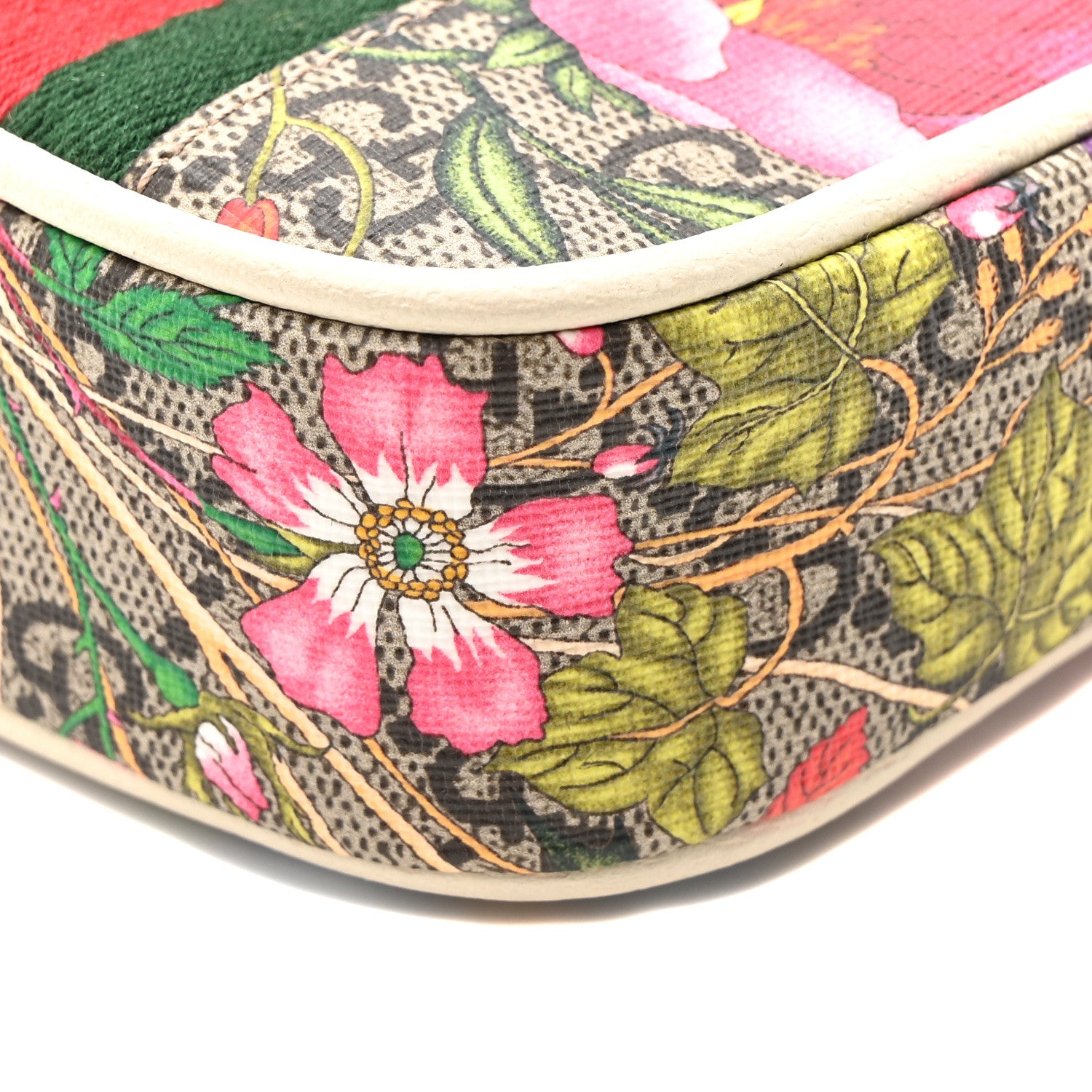 Gucci GG Supreme Monogram Flora Web Ophidia Phone Crossbody Bag White 9 of 9