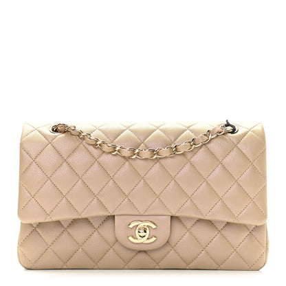 Chanel Iridescent Caviar Quilted Medium Double Flap Dark Beige 1 of 10