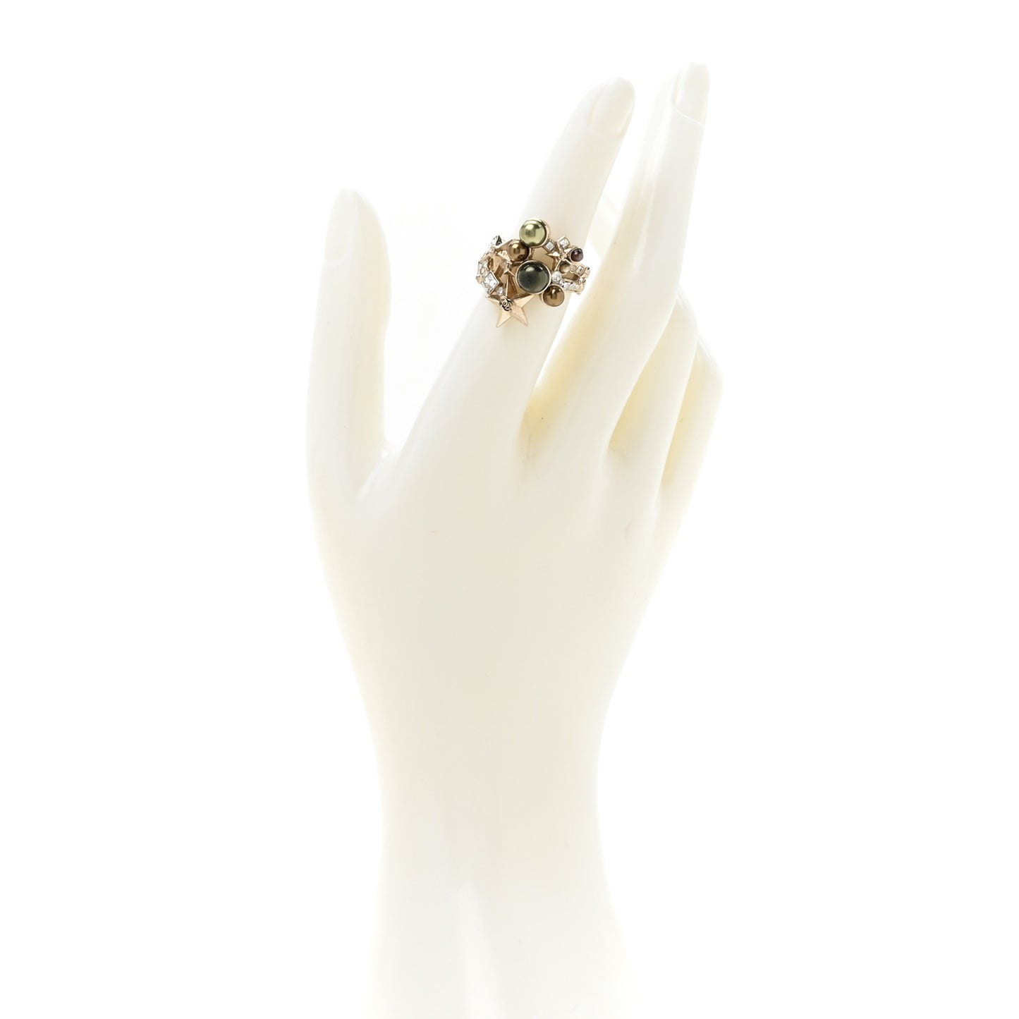 Resin Pearl Crystal Baguette CC Star 50 5.5 Green Gold