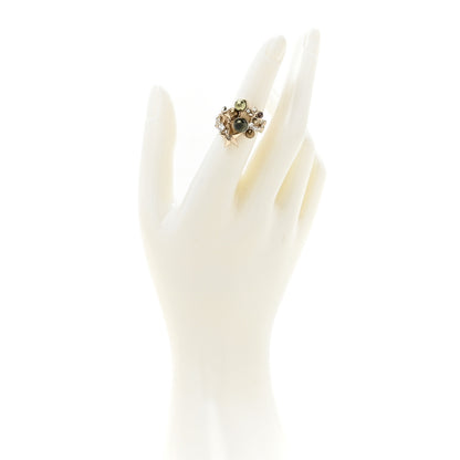 Chanel Resin Pearl Crystal Baguette CC Star 50 5.5 Green Gold 2 of 4