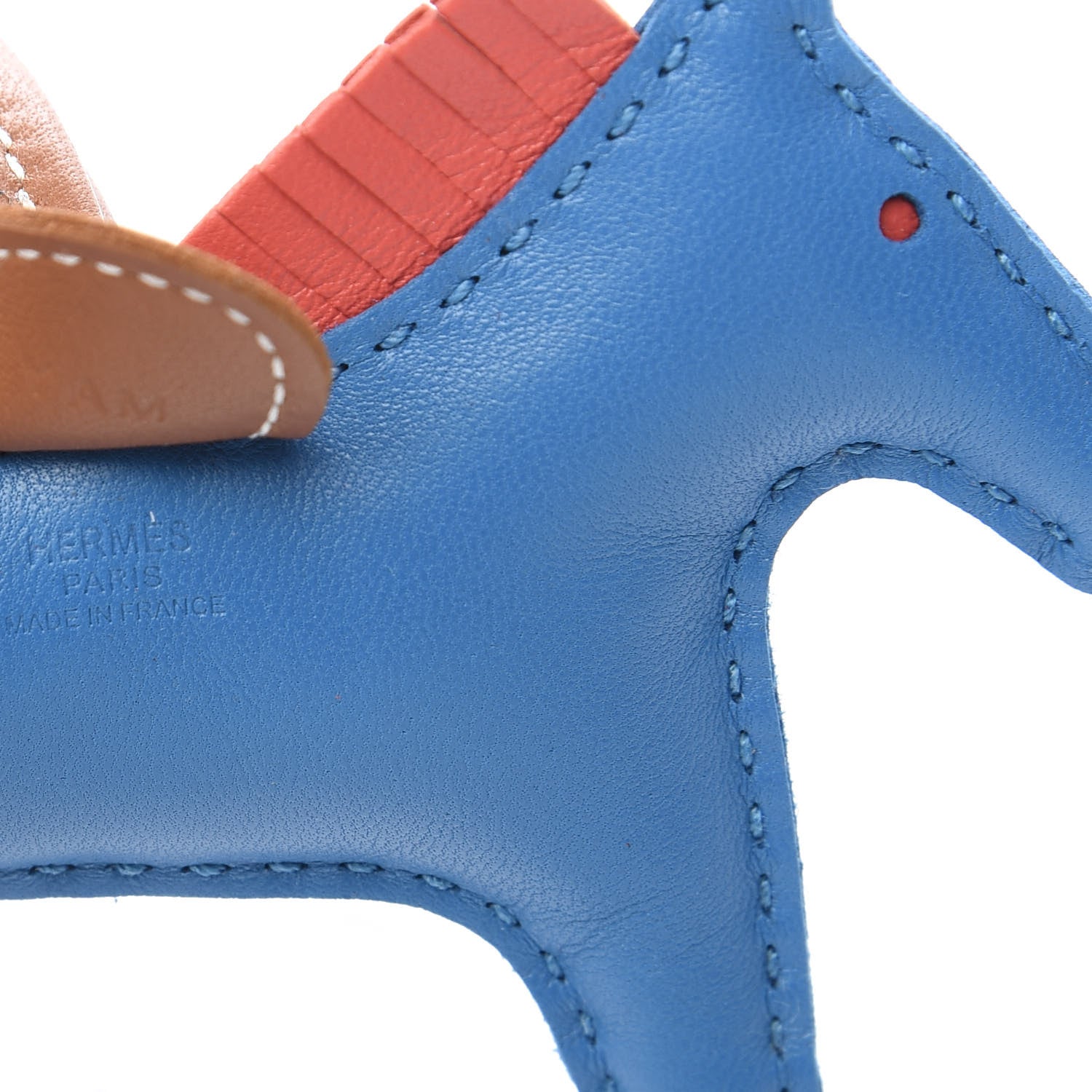 Hermes Milo Lambskin Grigri Rodeo Horse Bag Charm PM Blue Zanzibar Rose Texas Gold 3 of 5