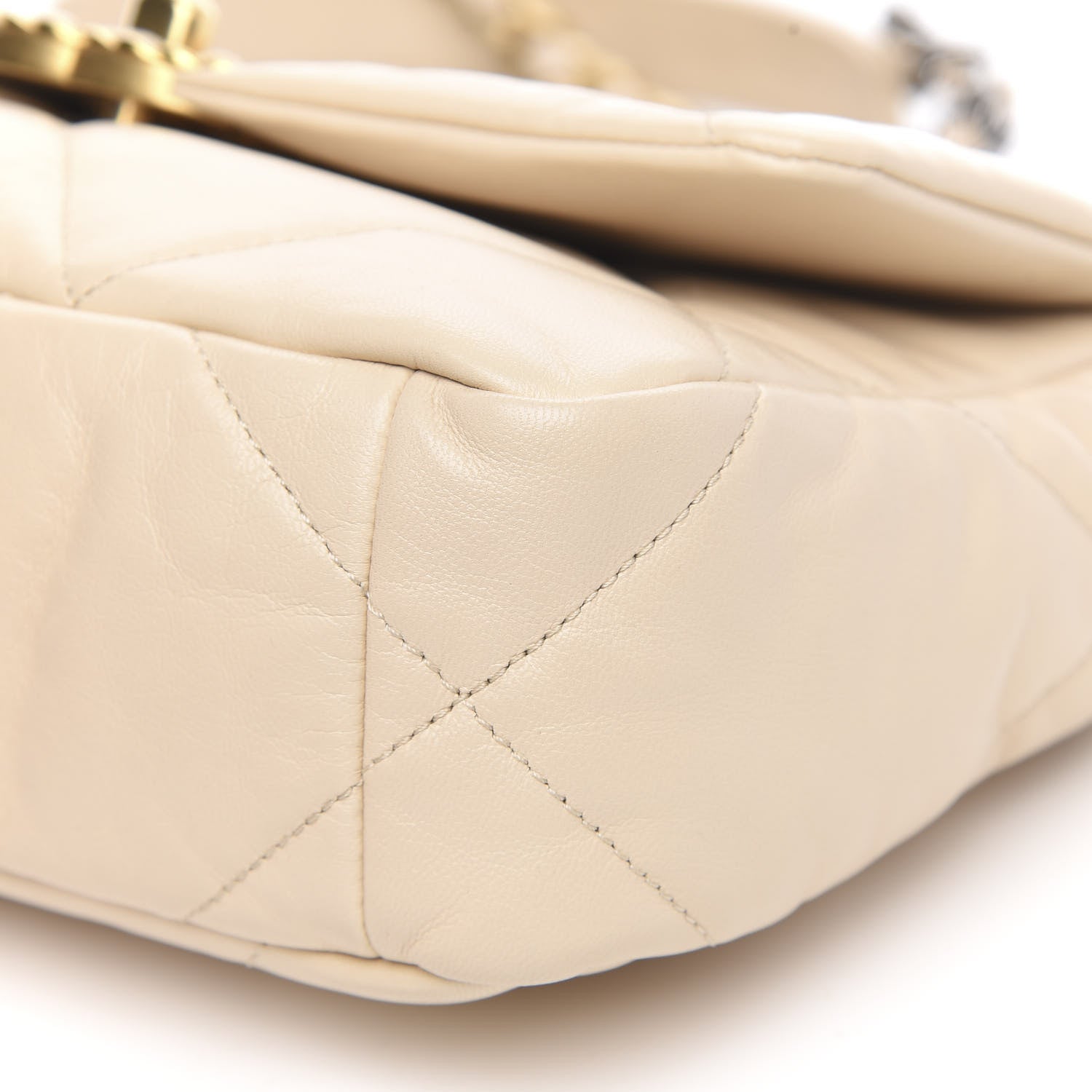 Chanel Goatskin Quilted Medium 19 Flap Beige 9 of 12
