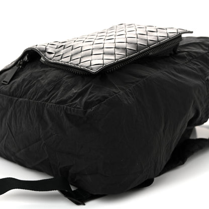 Bottega Veneta Nappa Nylon Intreccio Packable Backpack Black 10 of 11