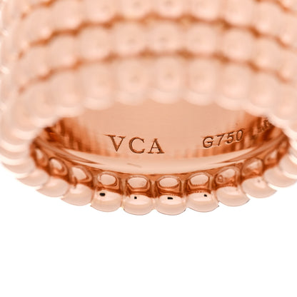 Van Cleef & Arpels 18K Rose Gold Perlee Pearls of Gold 5 Row Ring 53 6.5 4 of 6