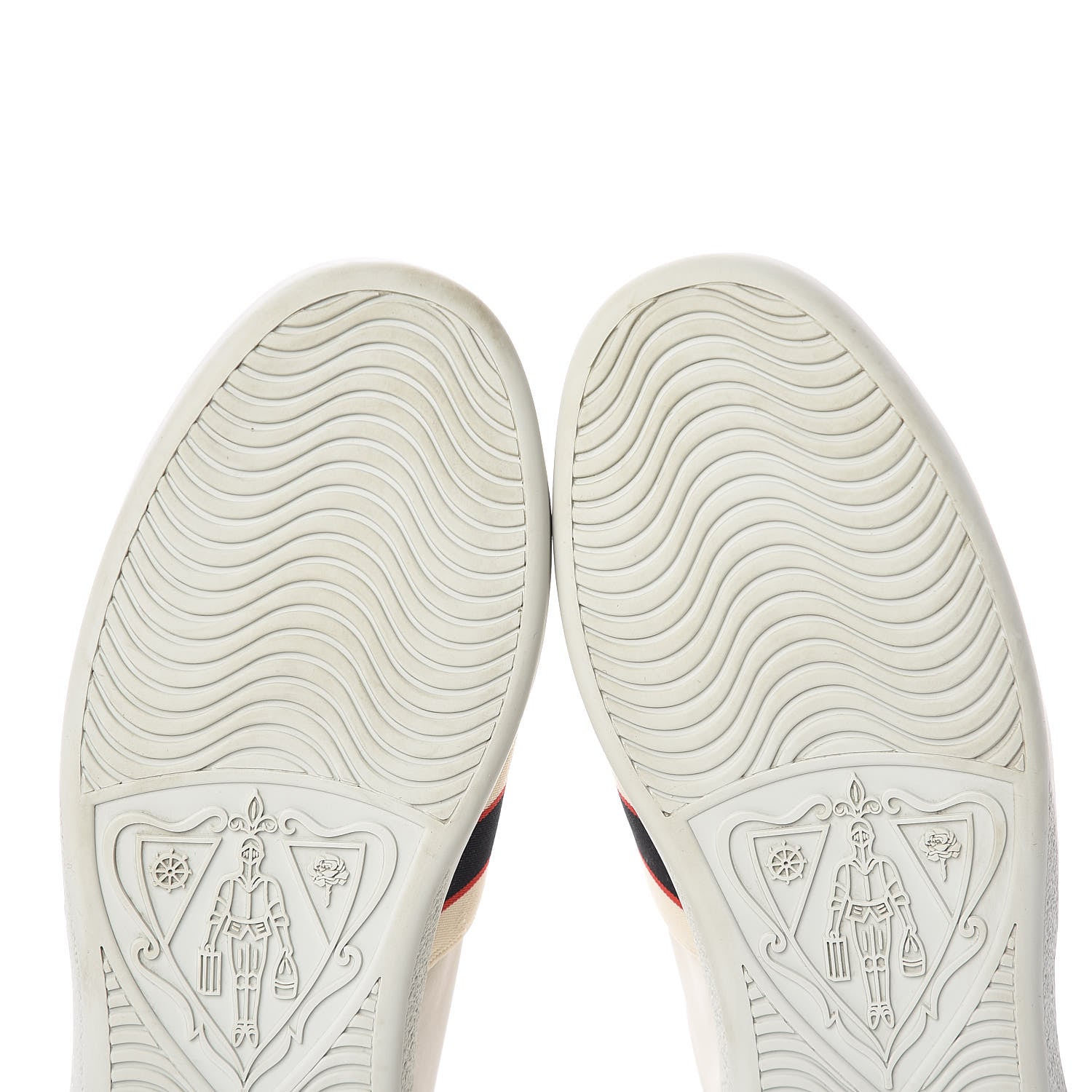 Gucci Calfskin Stripe Womens New Ace Sneakers 37.5 New Mystic White Ecru Red Flame 13 of 15