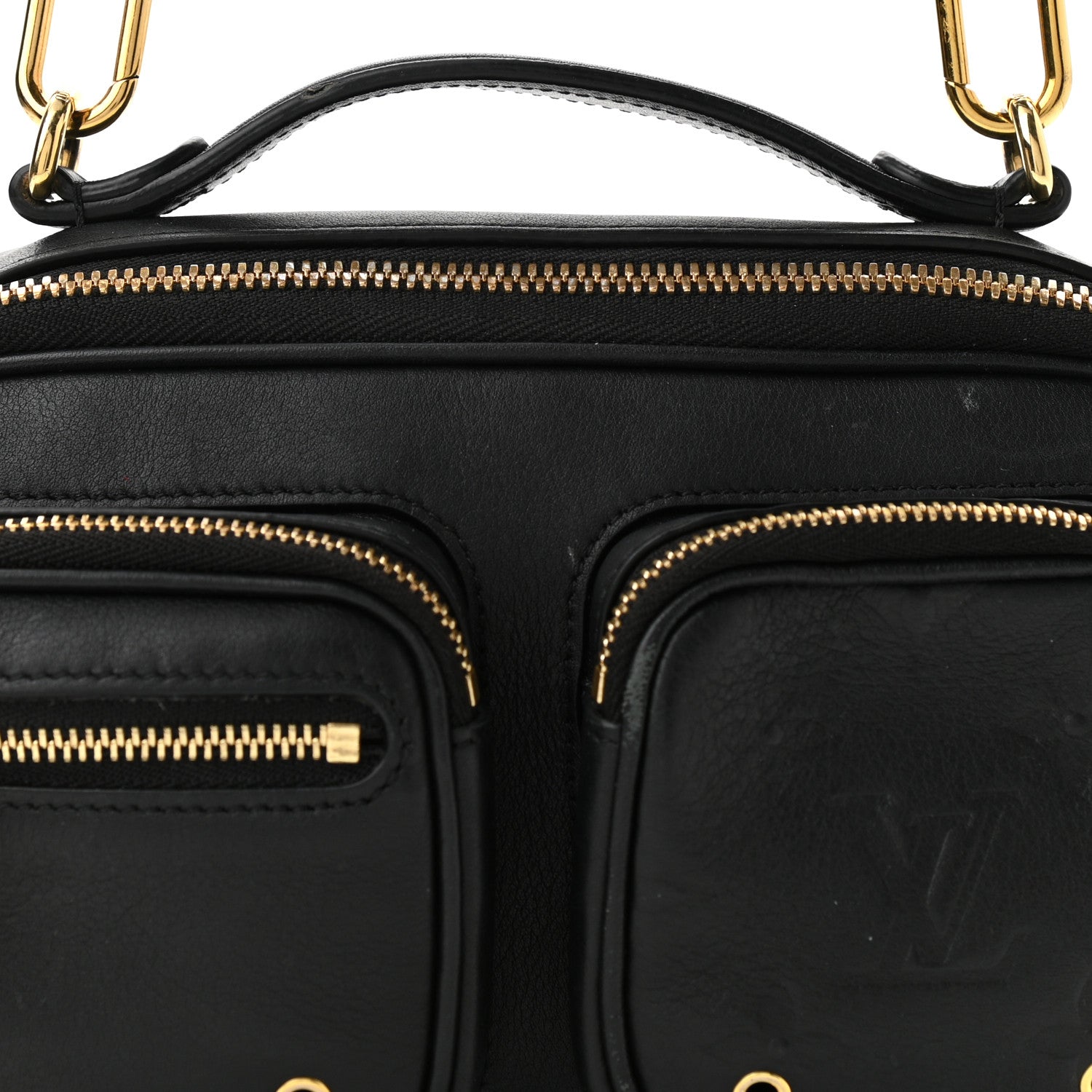 Louis Vuitton Calfskin Monogram Embossed Utility Crossbody Black 7 of 9