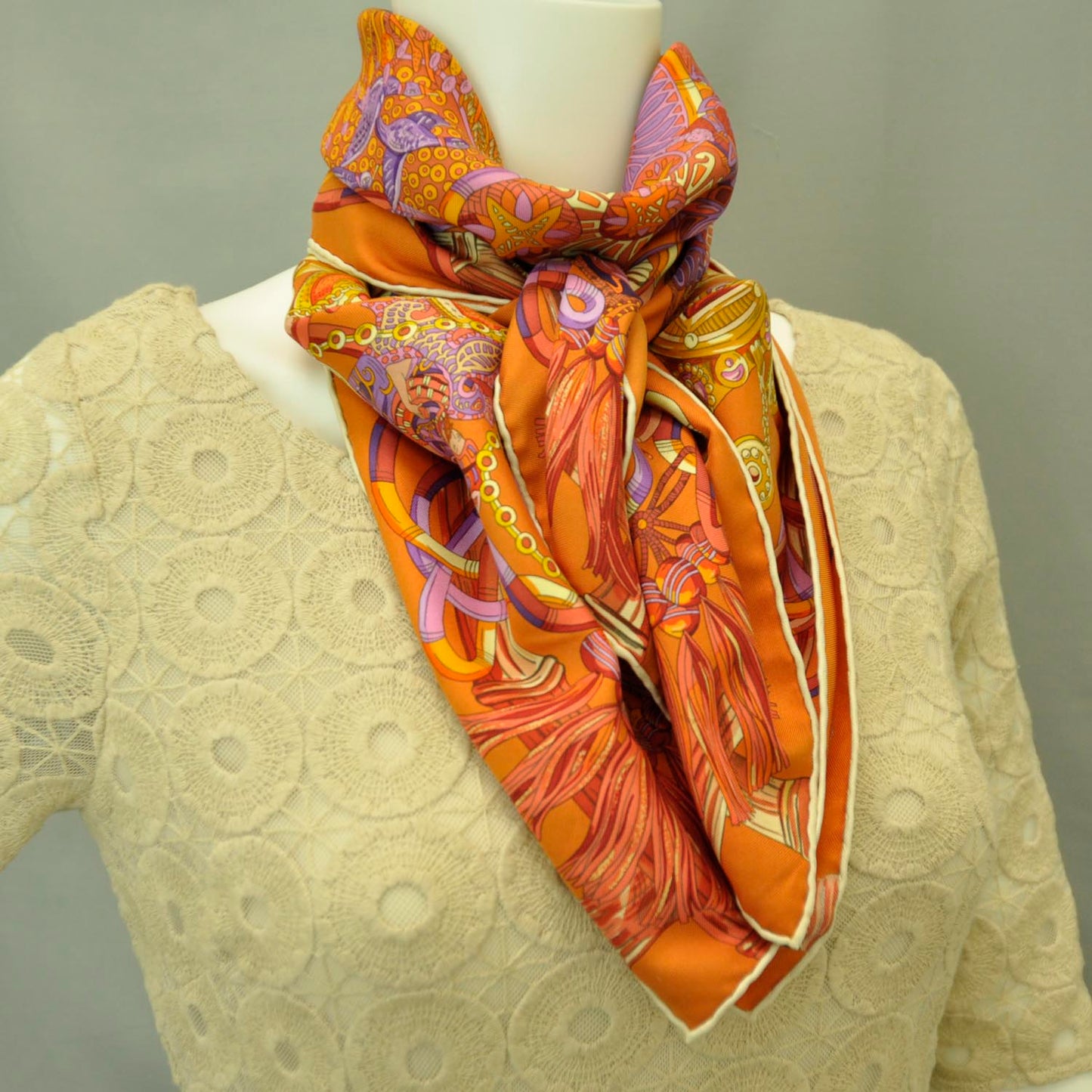 Silk Au Fil Du Carre Scarf 90