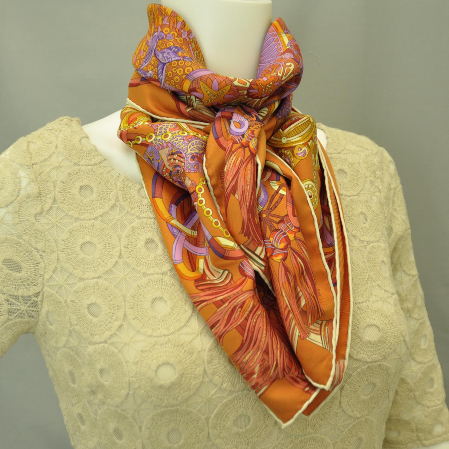 Hermes Silk Au Fil Du Carre Scarf 90 2 of 11