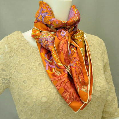 Hermes Silk Au Fil Du Carre Scarf 90 2 of 11