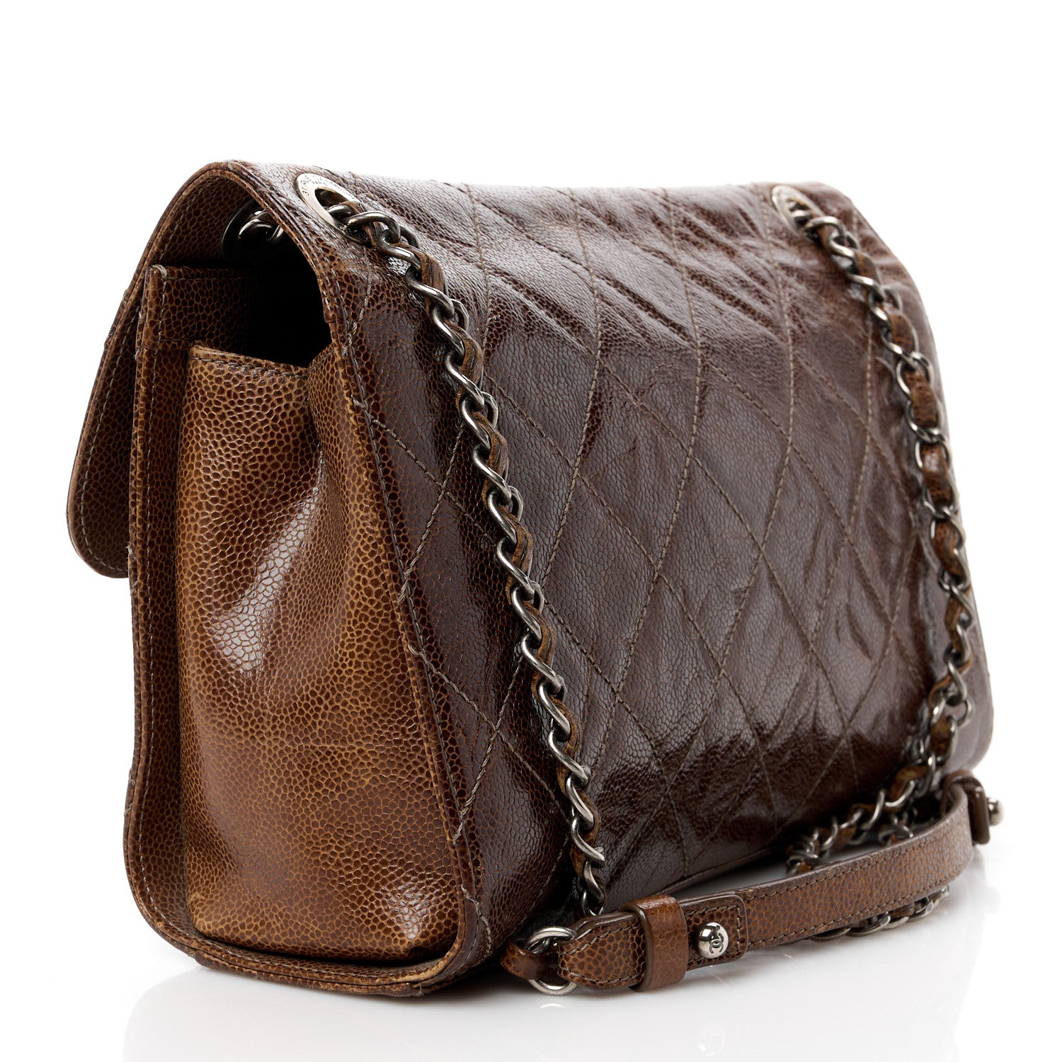 Chanel Crumpled Grained Calfskin Medium CC Crave Flap Brown 3 of 14