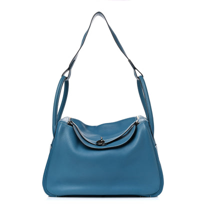 Hermes Taurillon Clemence Lindy 34 Bleu Jean 1 of 11