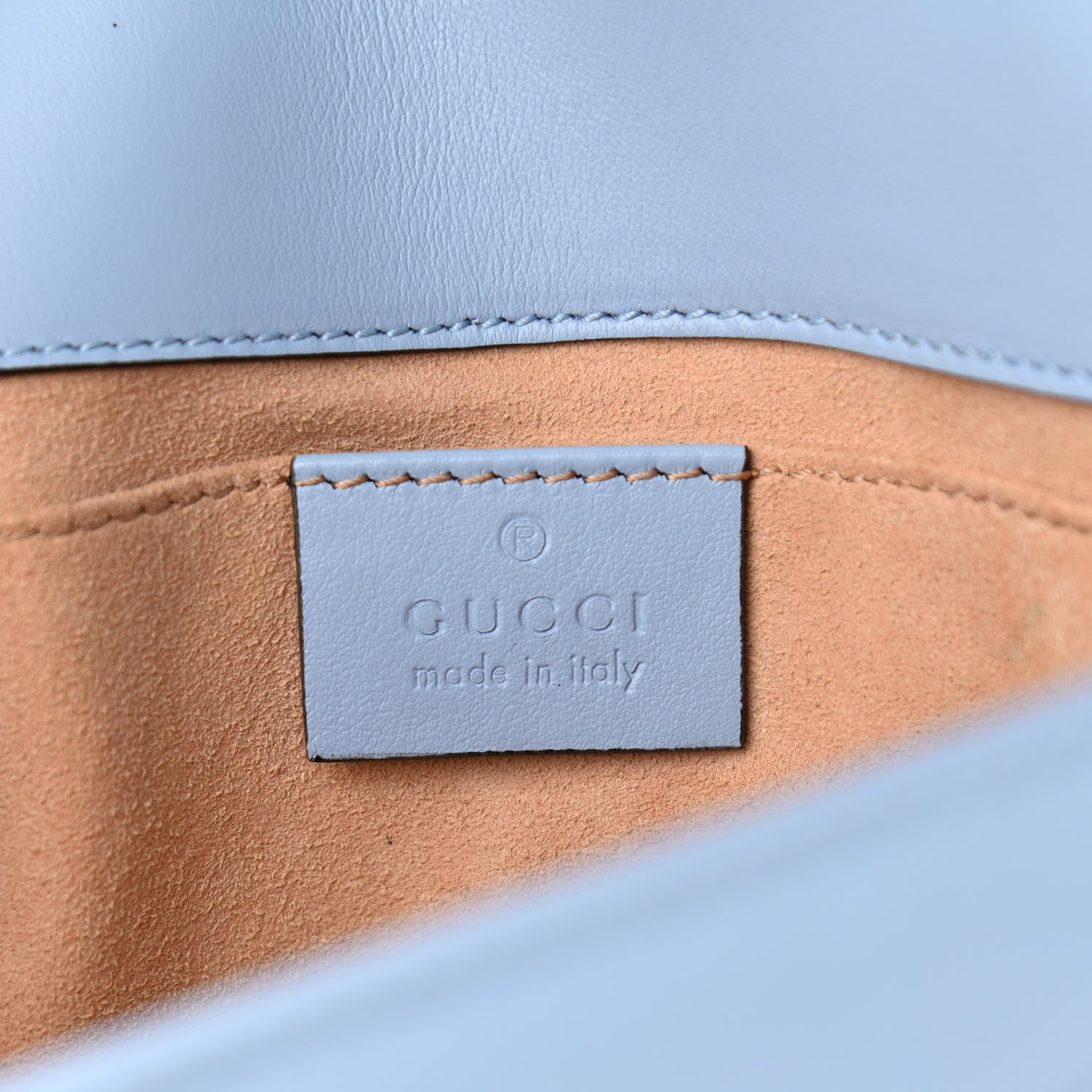 Gucci Calfskin Matelasse Mini GG Marmont Shoulder Bag Porcelain Light Blue 6 of 11