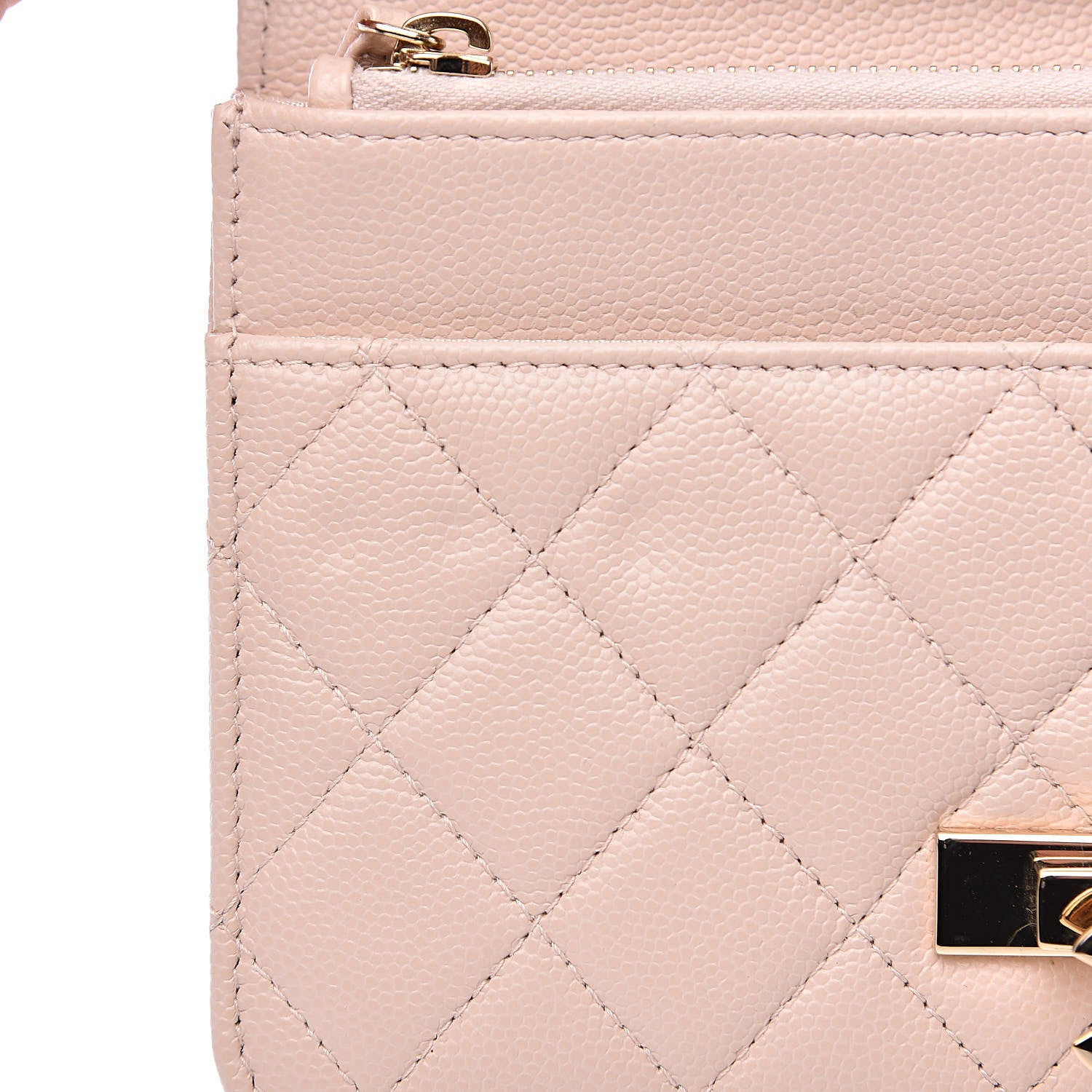 Chanel Caviar Quilted Golden Class Wallet On Chain WOC Light Beige 11 of 12