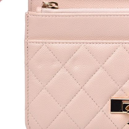 Chanel Caviar Quilted Golden Class Wallet On Chain WOC Light Beige 11 of 12
