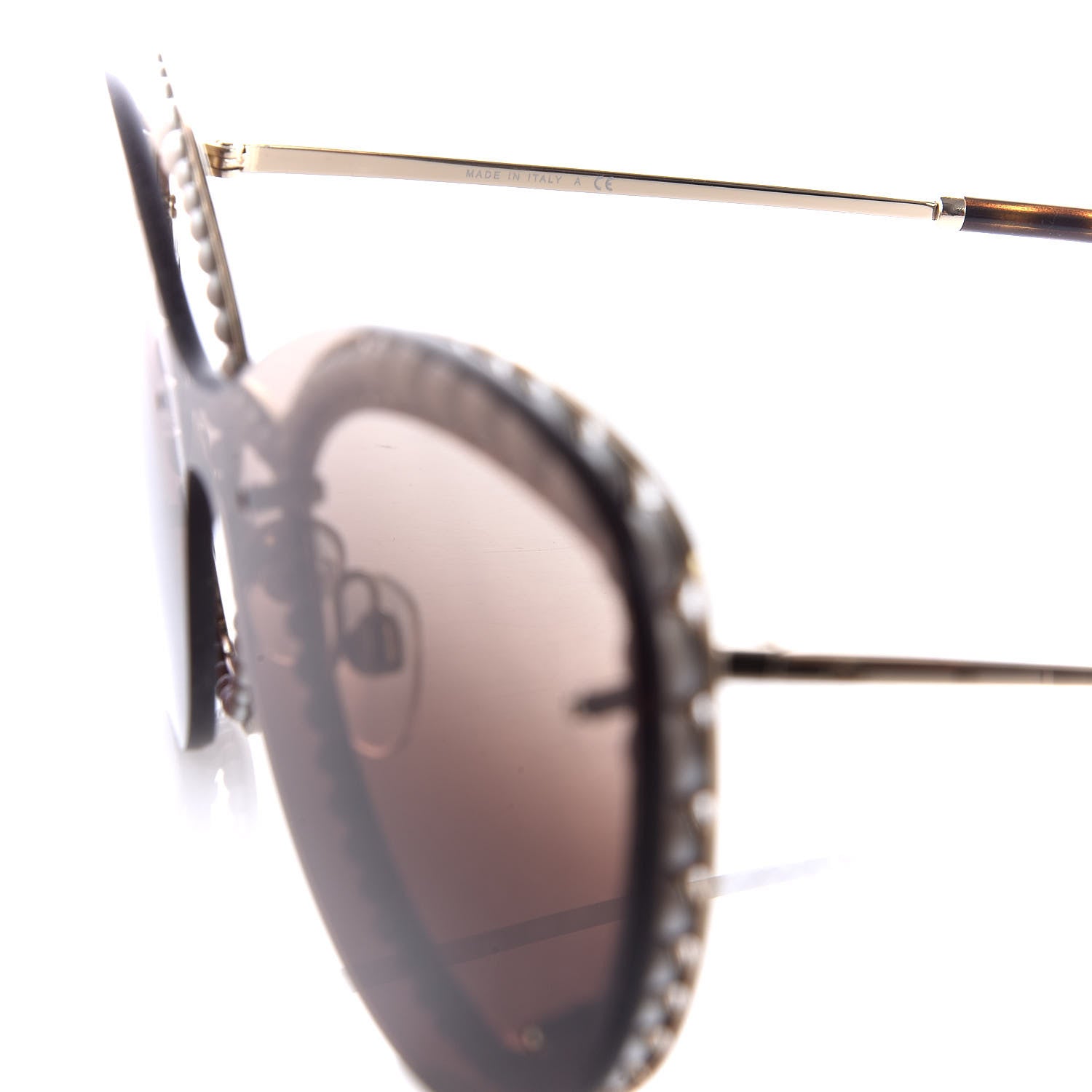 Chanel Acetate Metal Pearl Butterfly Sunglasses 4236-H Brown 6 of 7