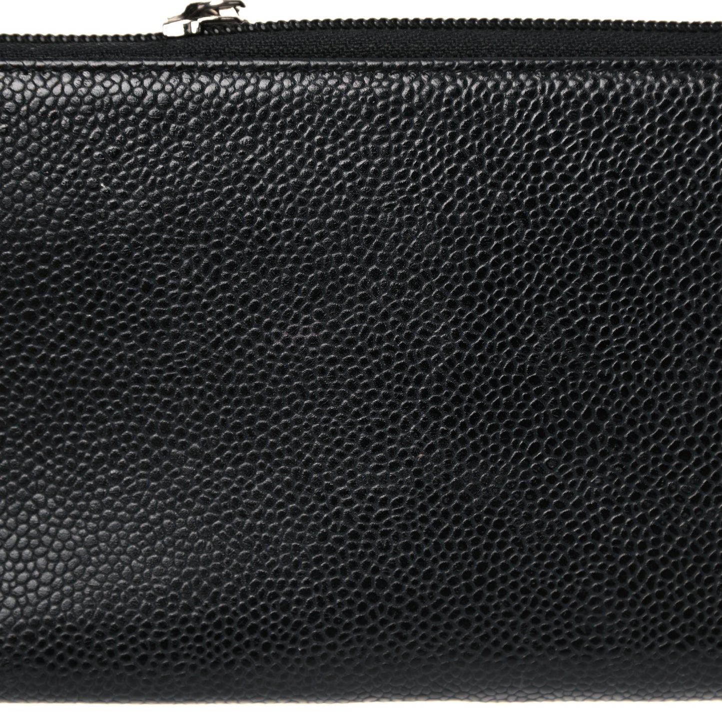 Caviar Large Timeless CC Zip Around Wallet Black