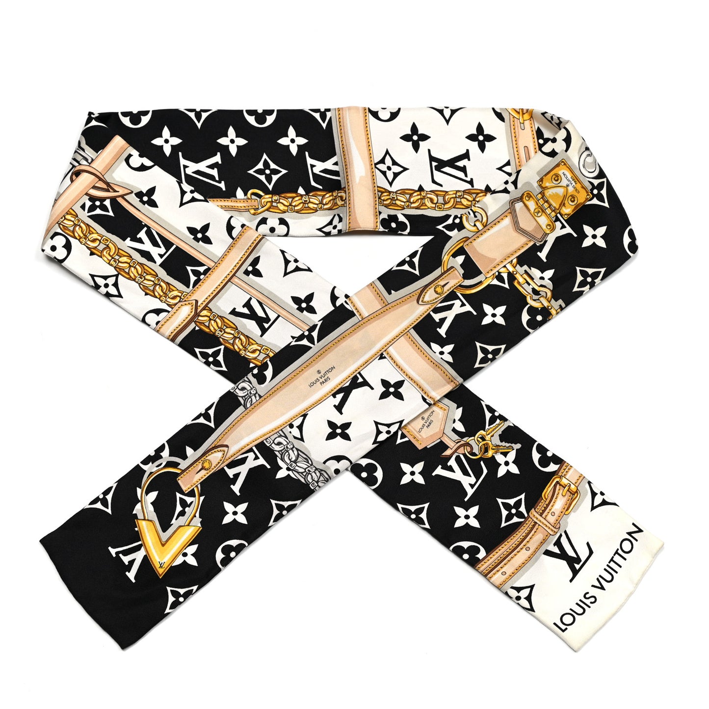 Silk Monogram Confidential Bandeau Black