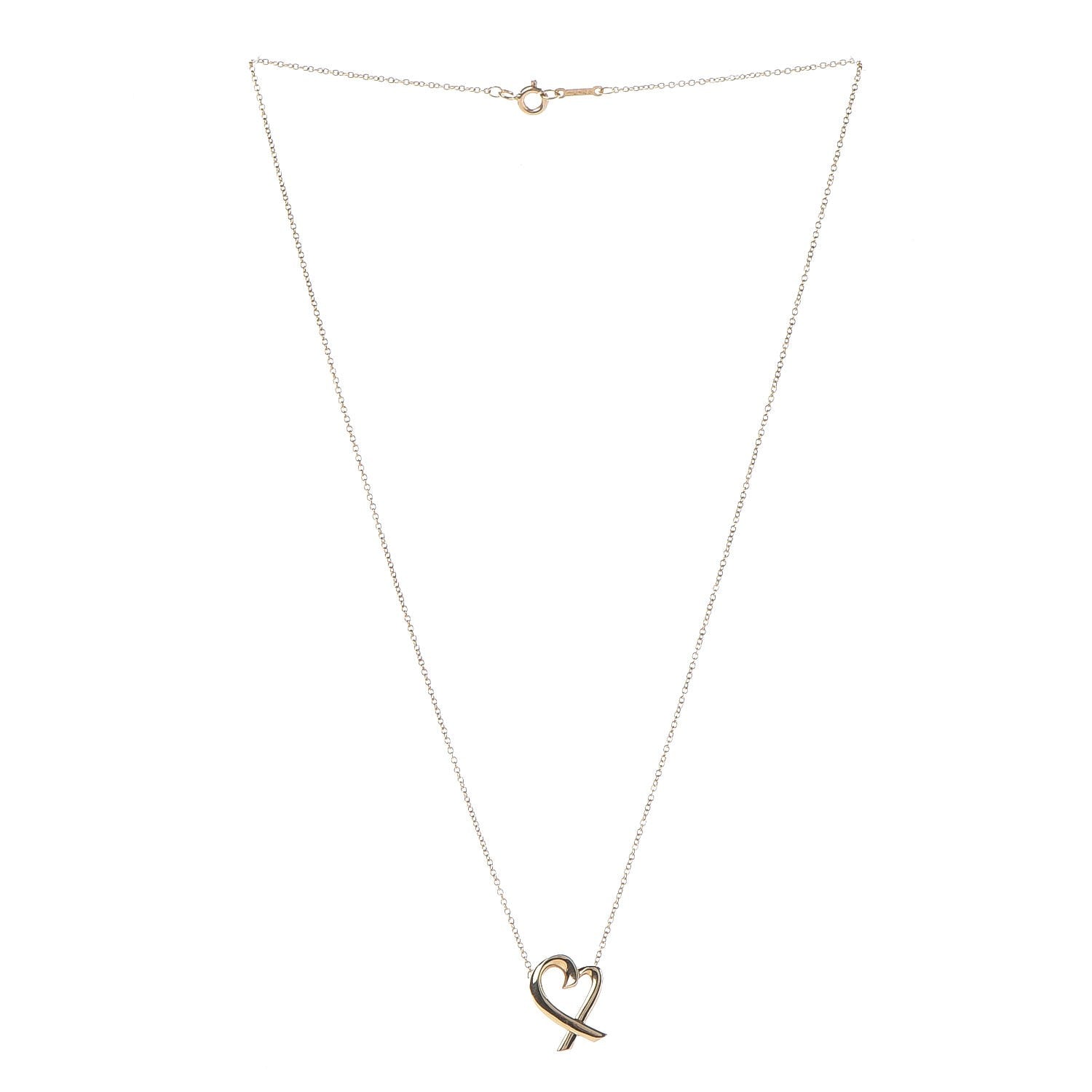 Tiffany 18K Yellow Gold Paloma Picasso Loving Heart Necklace 3 of 8