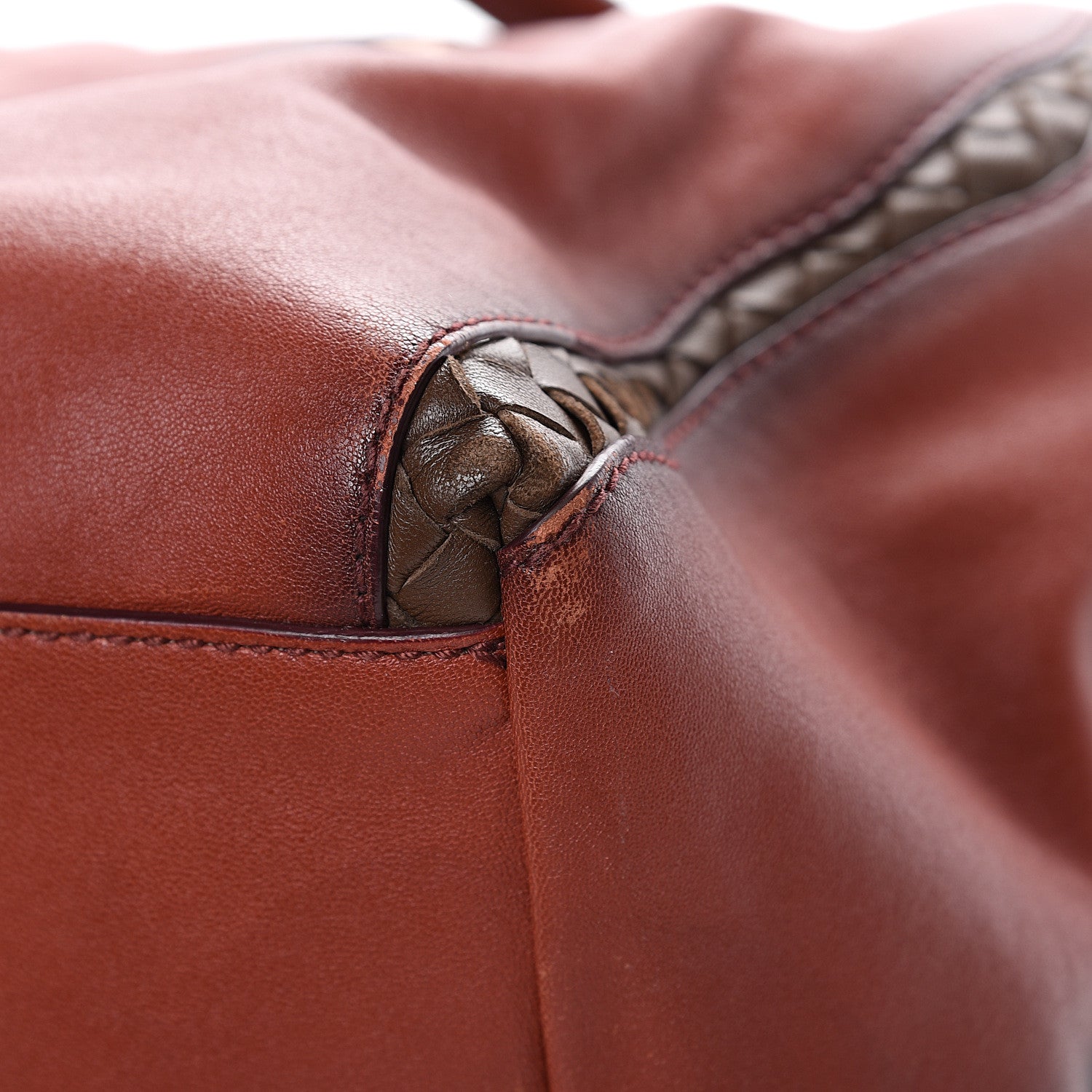 Bottega Veneta Calfskin Nappa Intrecciato Tote Brique Flamingo Truffle 20 of 23