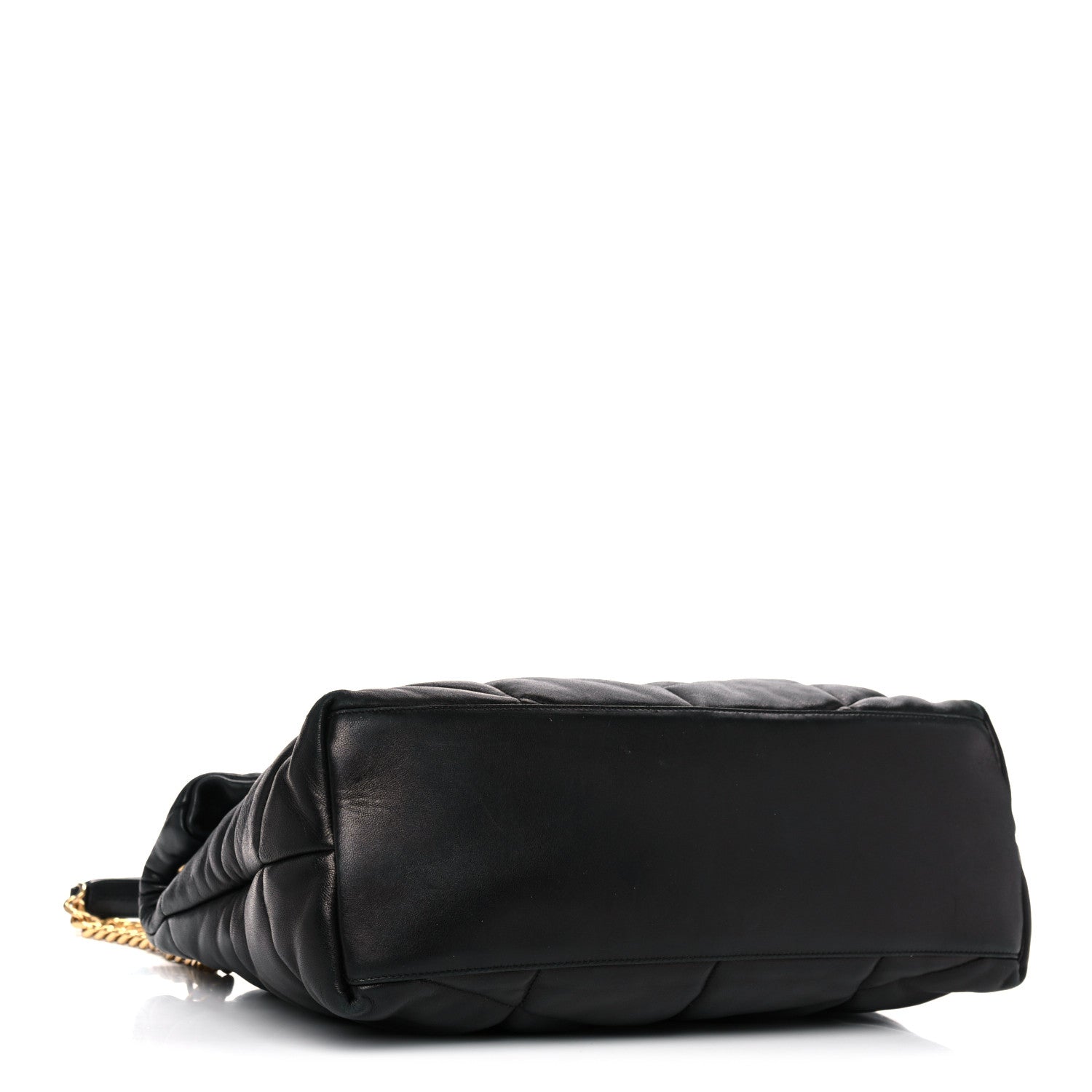 Saint Laurent Lambskin Quilted Medium Loulou Puffer Monogram Chain Satchel Black 3 of 10