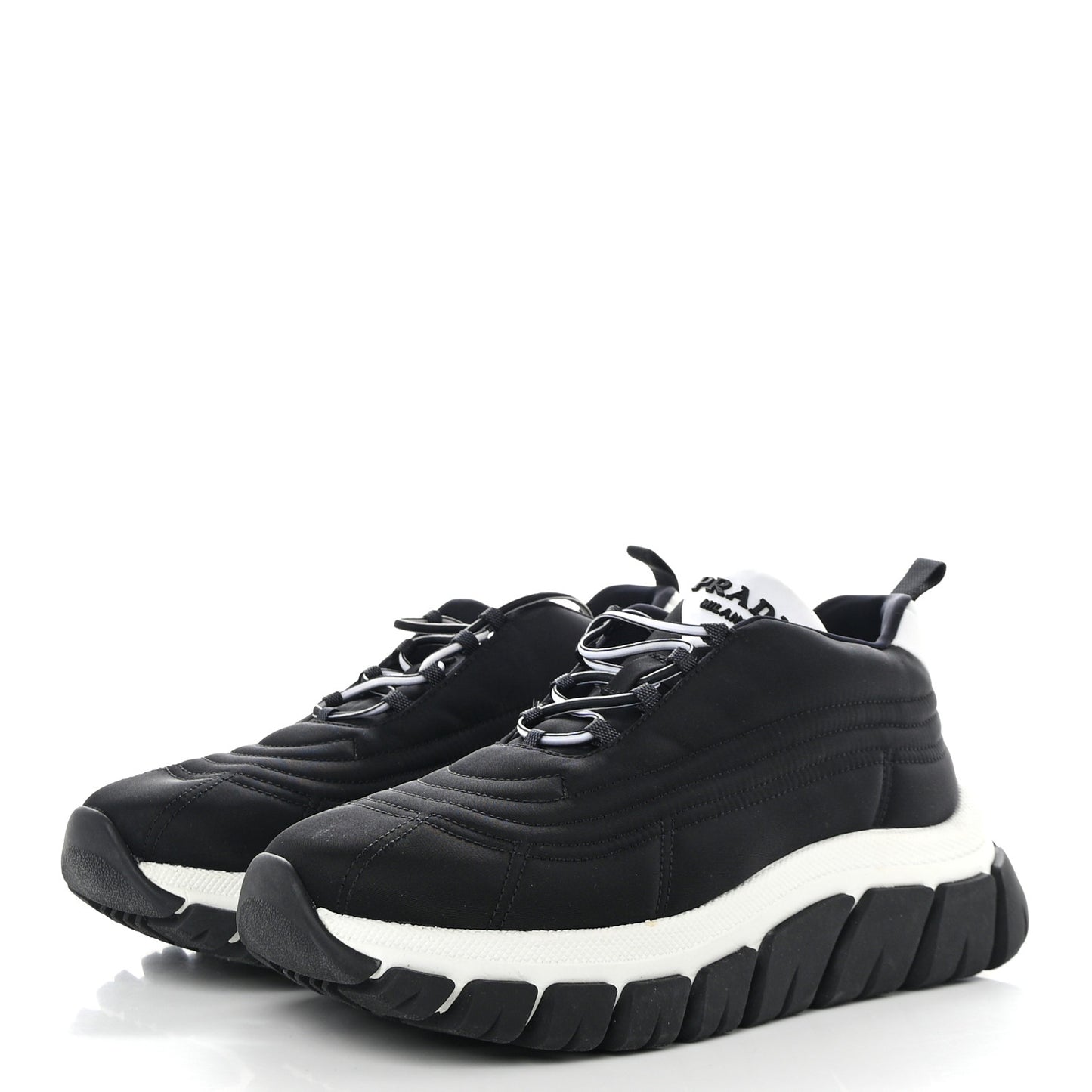 Re-Nylon Gabardine Womens Rush Sneakers 37 Black White