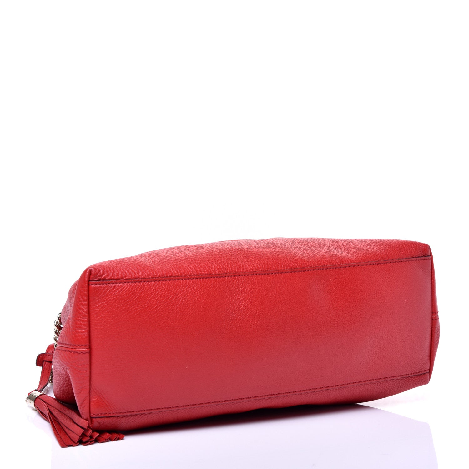 Gucci Pebbled Calfskin Medium Soho Chain Shoulder Bag Tabasco Red 4 of 9