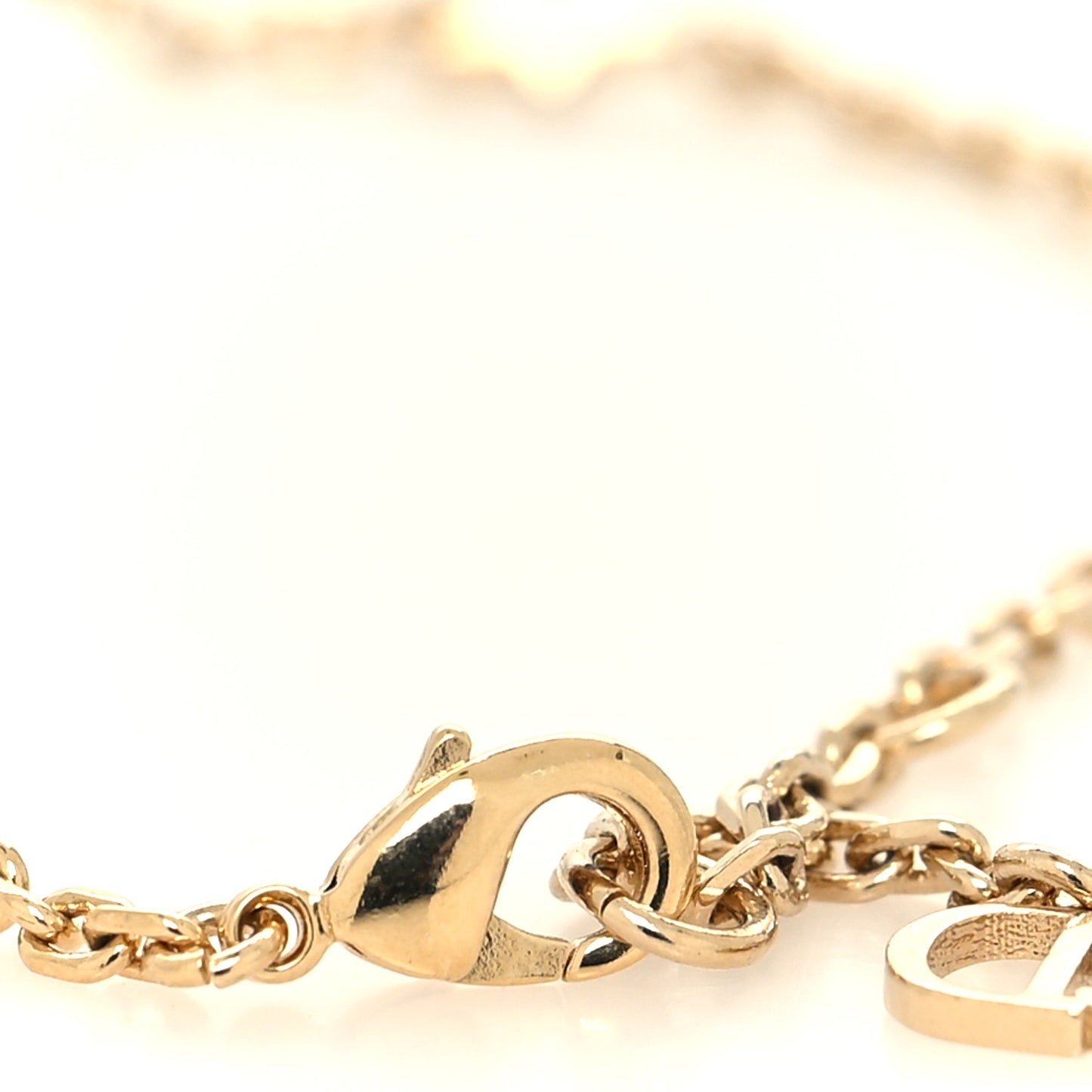 Metal Pearl Logo Bracelet Gold