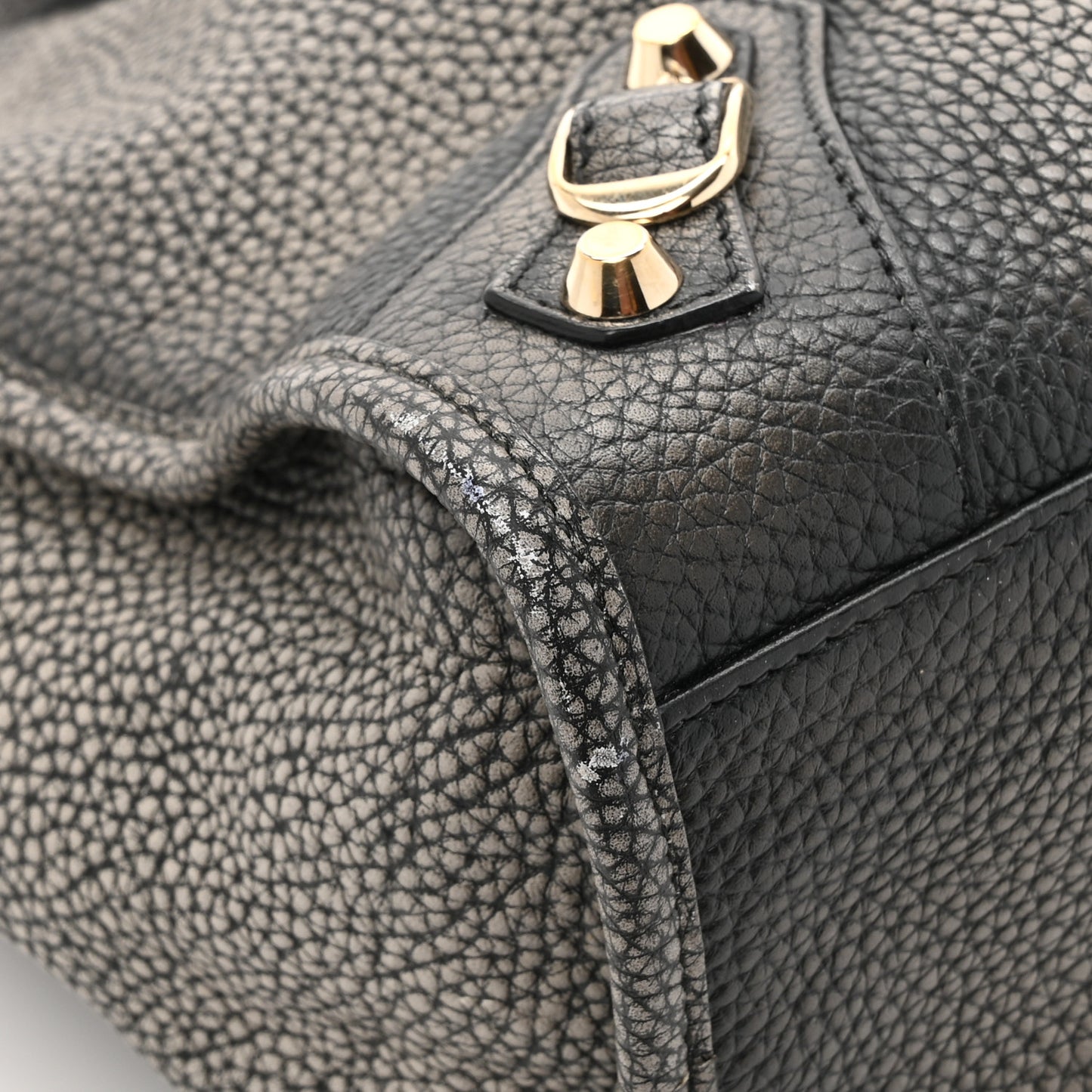 Grained Calfskin Classic Gold Hardware City Ombre Grey Gradient
