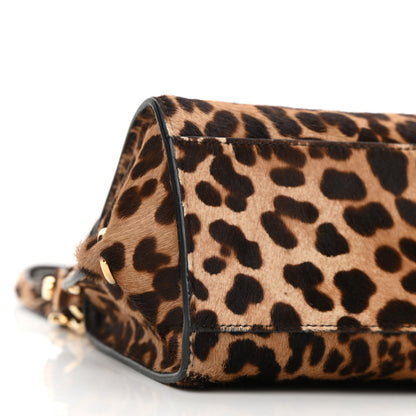 Salvatore Ferragamo Pony Hair Leopard Print Sofia Satchel Brown 8 of 9