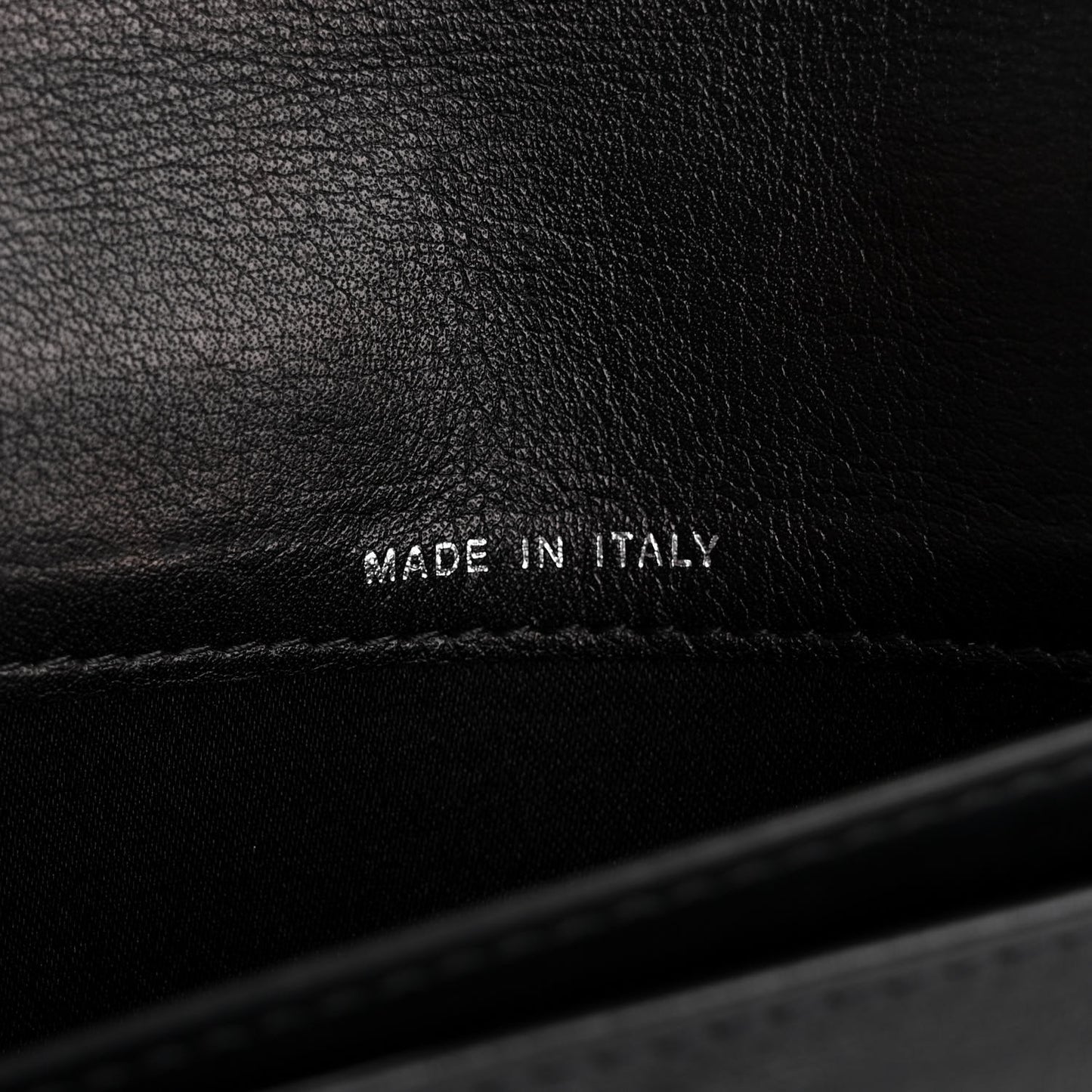 Patent Camellia Embossed Yen Wallet Black