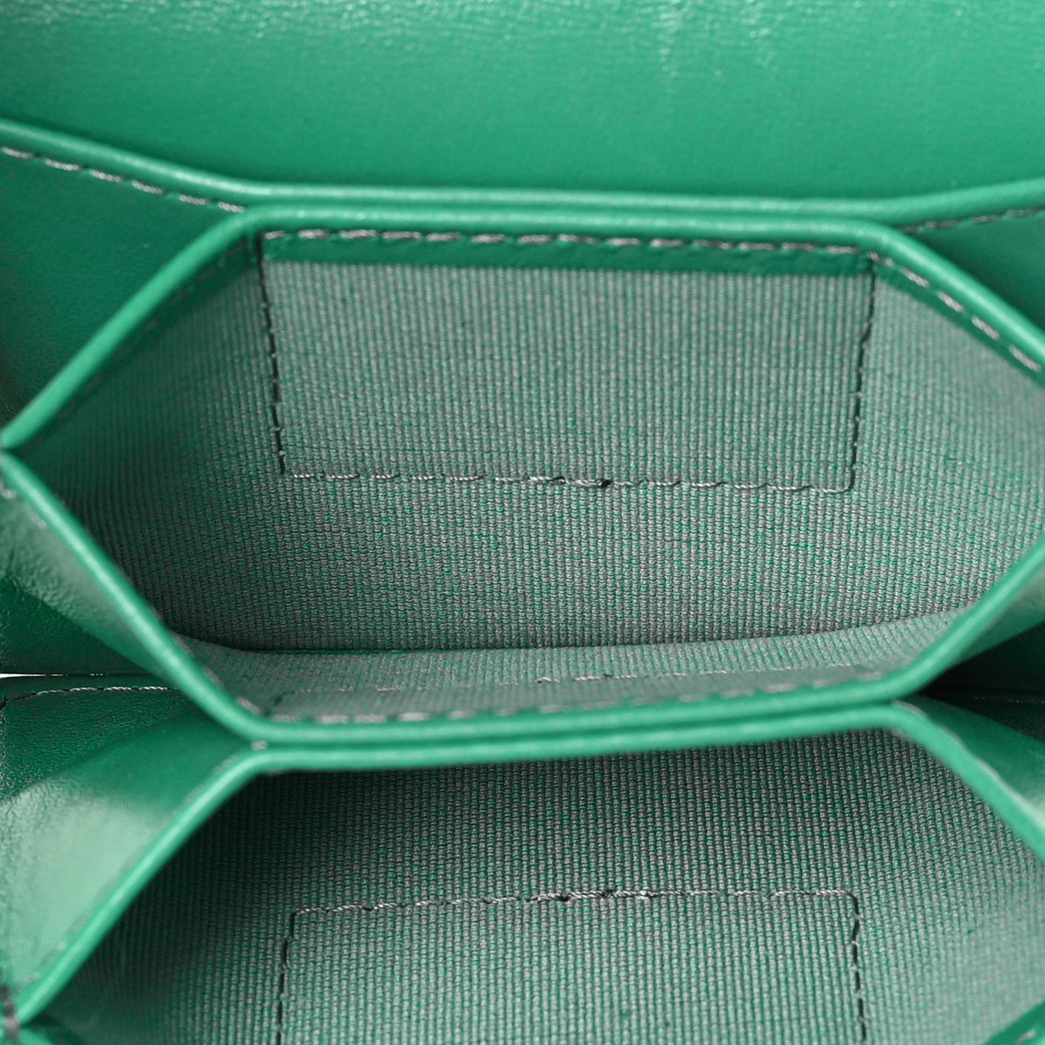 Chanel Lambskin Quilted Clutch With Chain Green 5 of 9