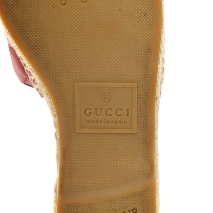 Gucci Nappa Matelasse GG Marmont Espadrille Slide Sandals 35 Hibiscus Red 8 of 12