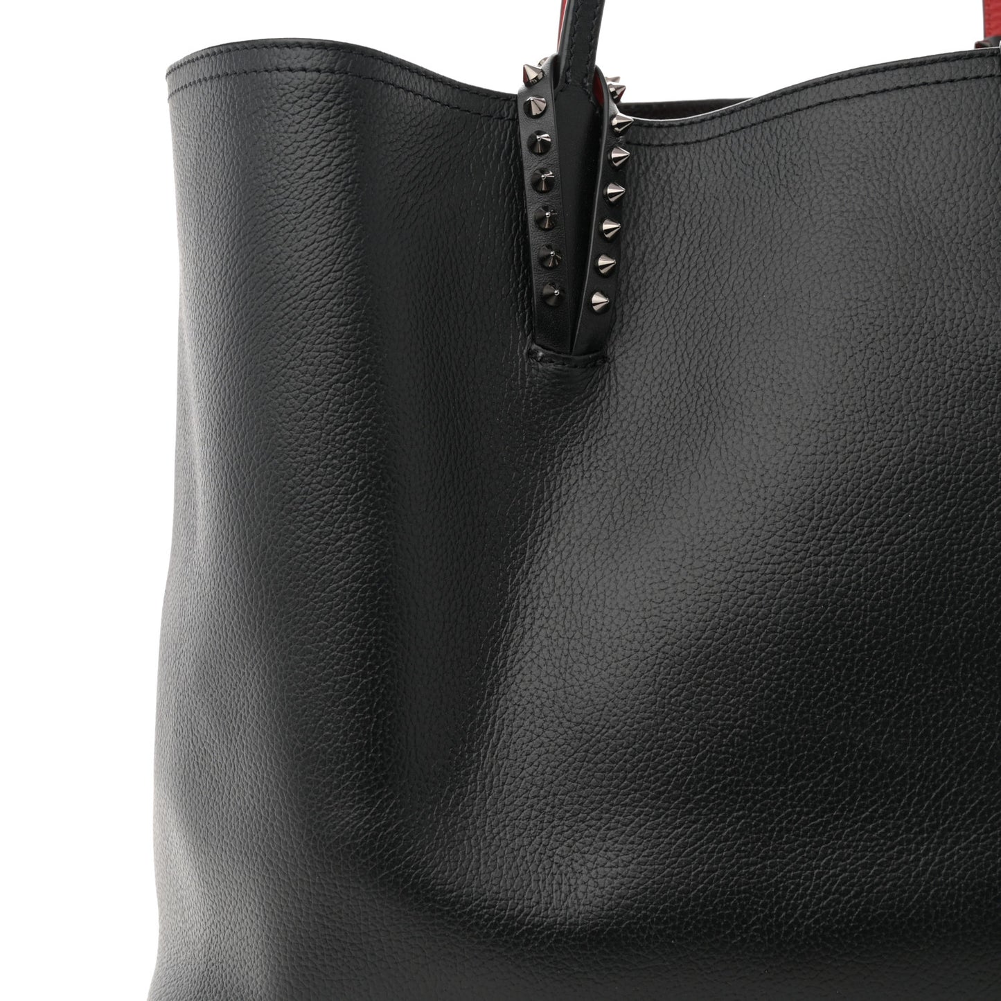 Calfskin Spikes East West Cabata Tote Black