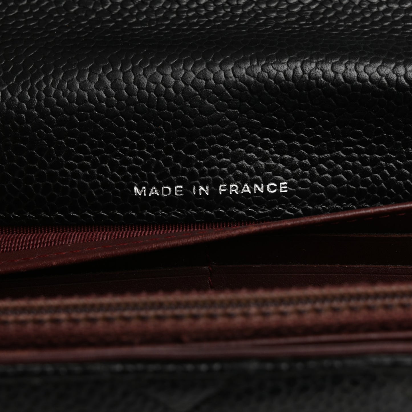 Caviar Quilted Large Gusset Flap Wallet Black