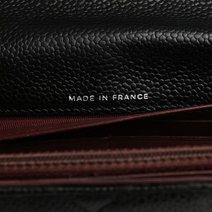 Chanel Caviar Quilted Large Gusset Flap Wallet Black 7 of 12