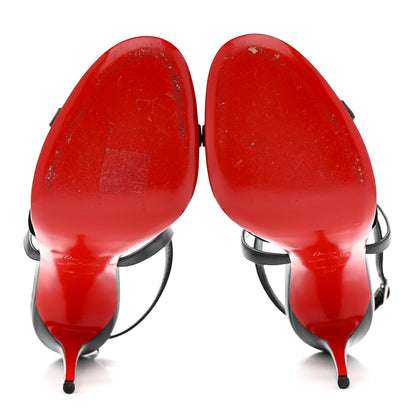 Christian Louboutin Calfskin Studded Galerietta 100 Sandals 39 Black 6 of 9