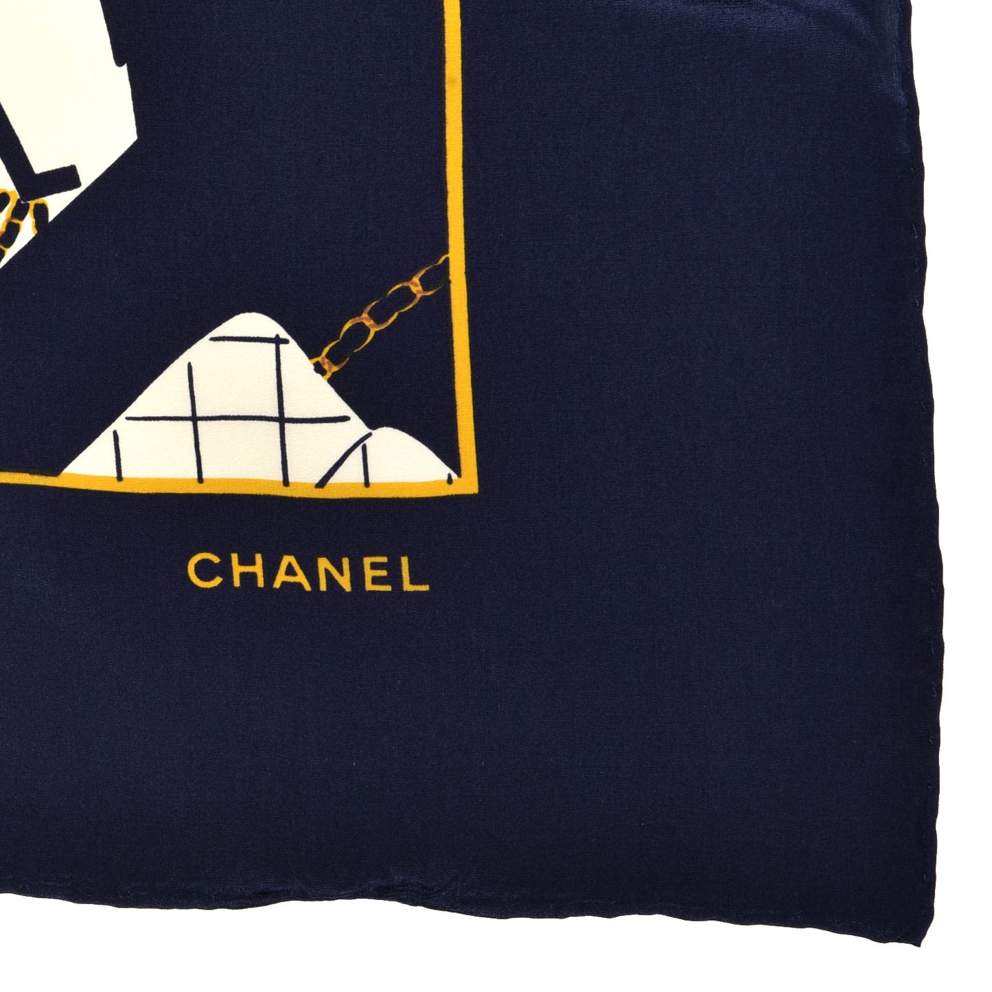 Silk Coco Square Scarf Navy