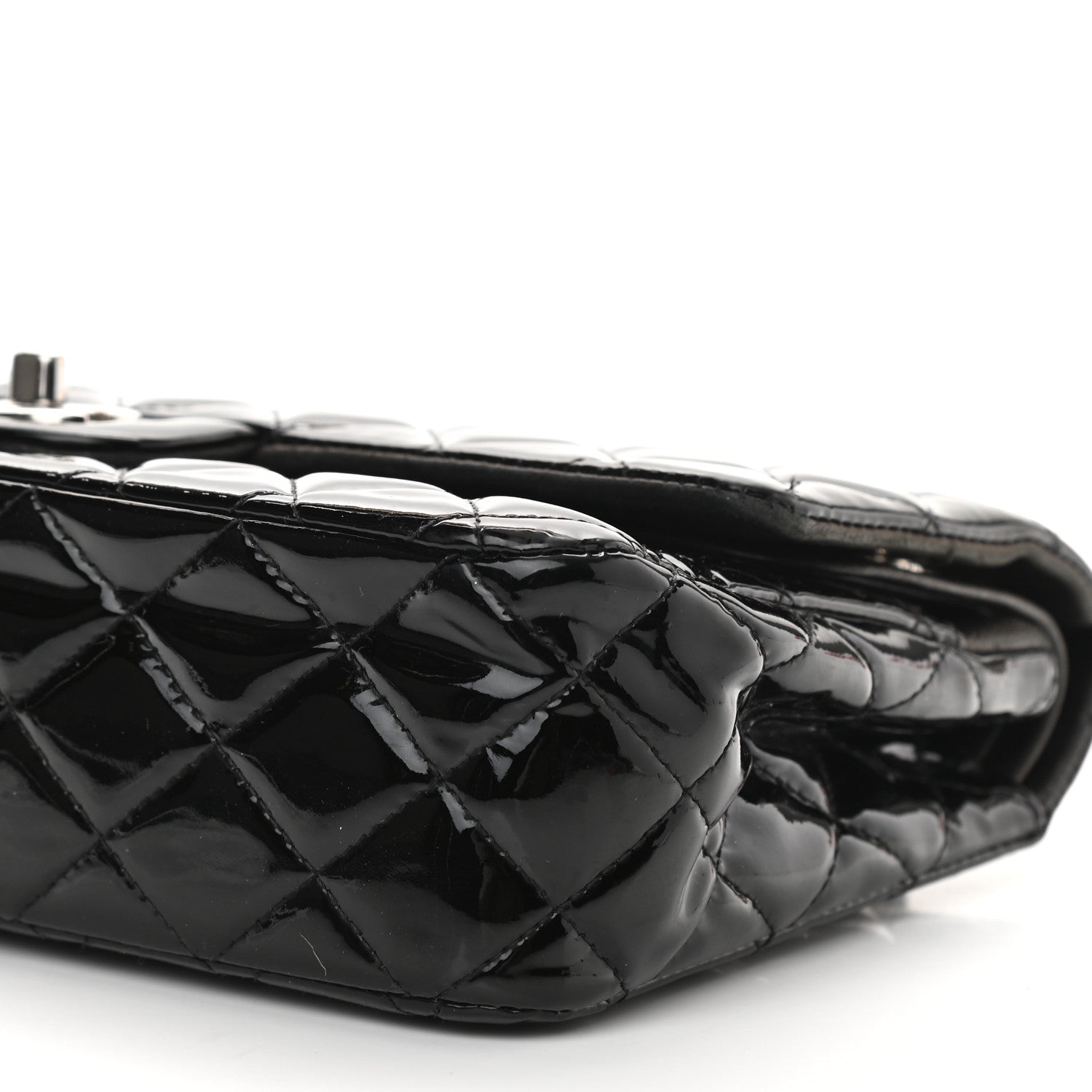 Chanel Patent Quilted Medium Double Flap Black 6 of 17