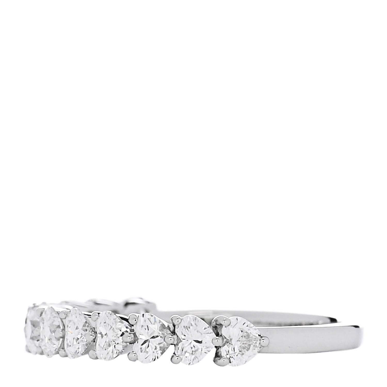 Parker & West by FASHIONPHILE 18K White Gold Diamond 1.00ct Heart Cut Half Eternity Band Ring 53 6.25 3 of 10