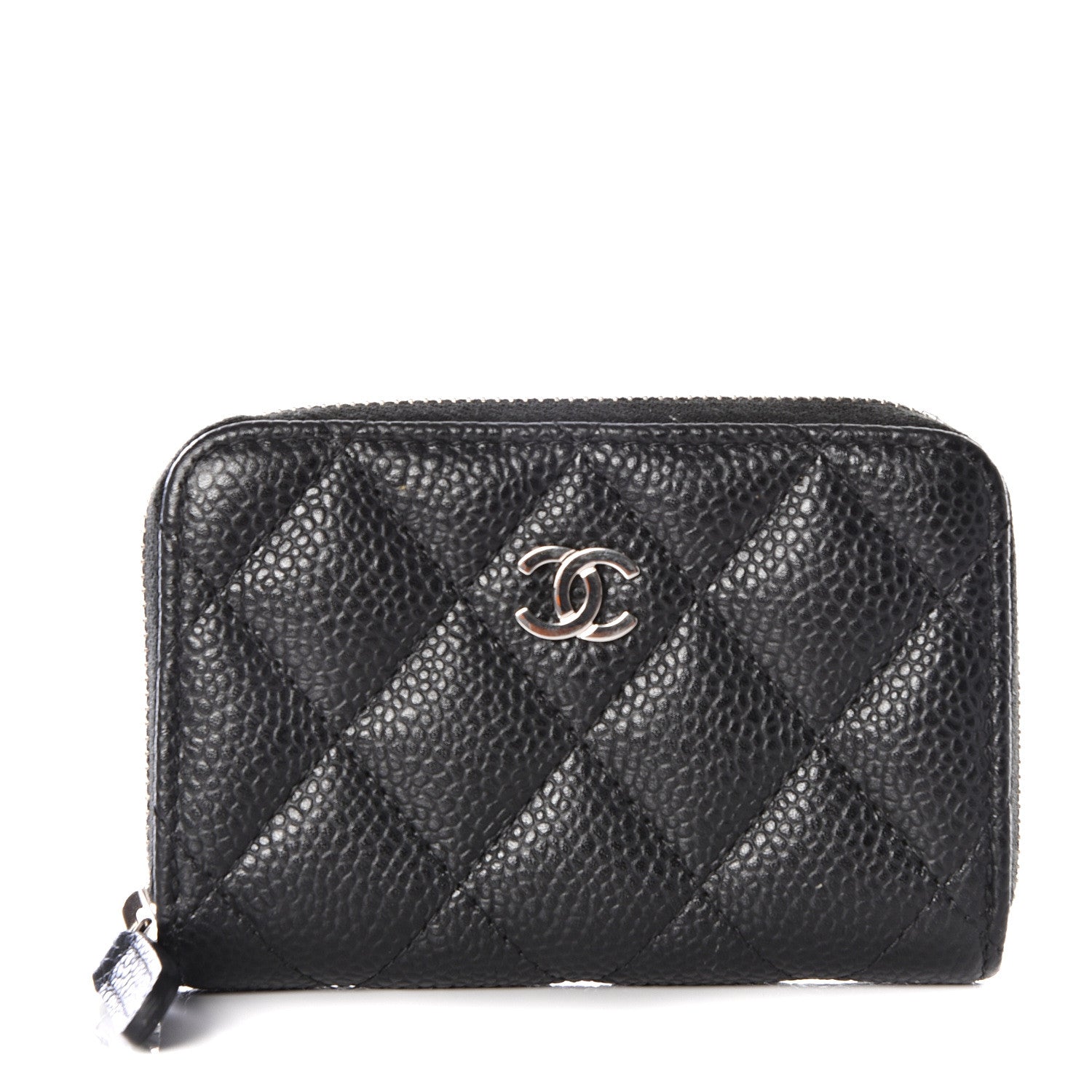 Chanel Caviar Quilted Zip Coin Purse Black 1 of 7